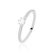 Bague Solitaire Natalia Or Blanc Diamant