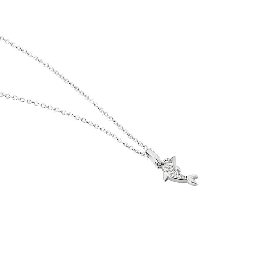 Collier Court Argent Blanc Giullia Motif Oxyde De Zirconium - Ras de cou Femme | Histoire d’Or