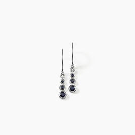 Boucles D'oreilles Pendantes Josephine Or Blanc Saphir Et Diamant - Boucles d'oreilles pendantes Femme | Histoire d’Or