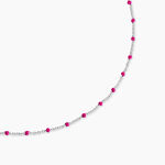 Collier Polka Argent Blanc - Colliers fantaisie Femme | Histoire d&rsquo;Or