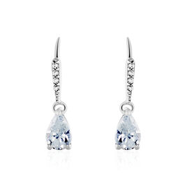 Boucles D'oreilles Pendantes Adib Or Blanc Oxyde De Zirconium - Boucles d'oreilles pendantes Femme | Histoire d’Or