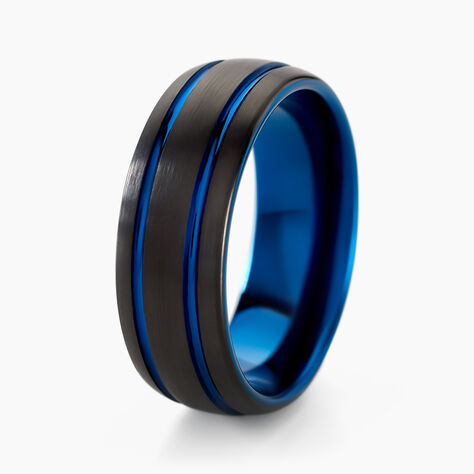 Bague Acier Bleu - Bagues fantaisie Homme | Histoire d’Or