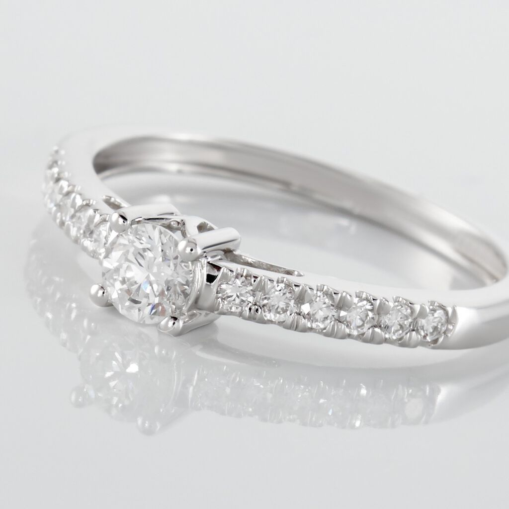 Bague Eliisa Or Blanc Diamant - Bagues solitaires Femme | Histoire d’Or