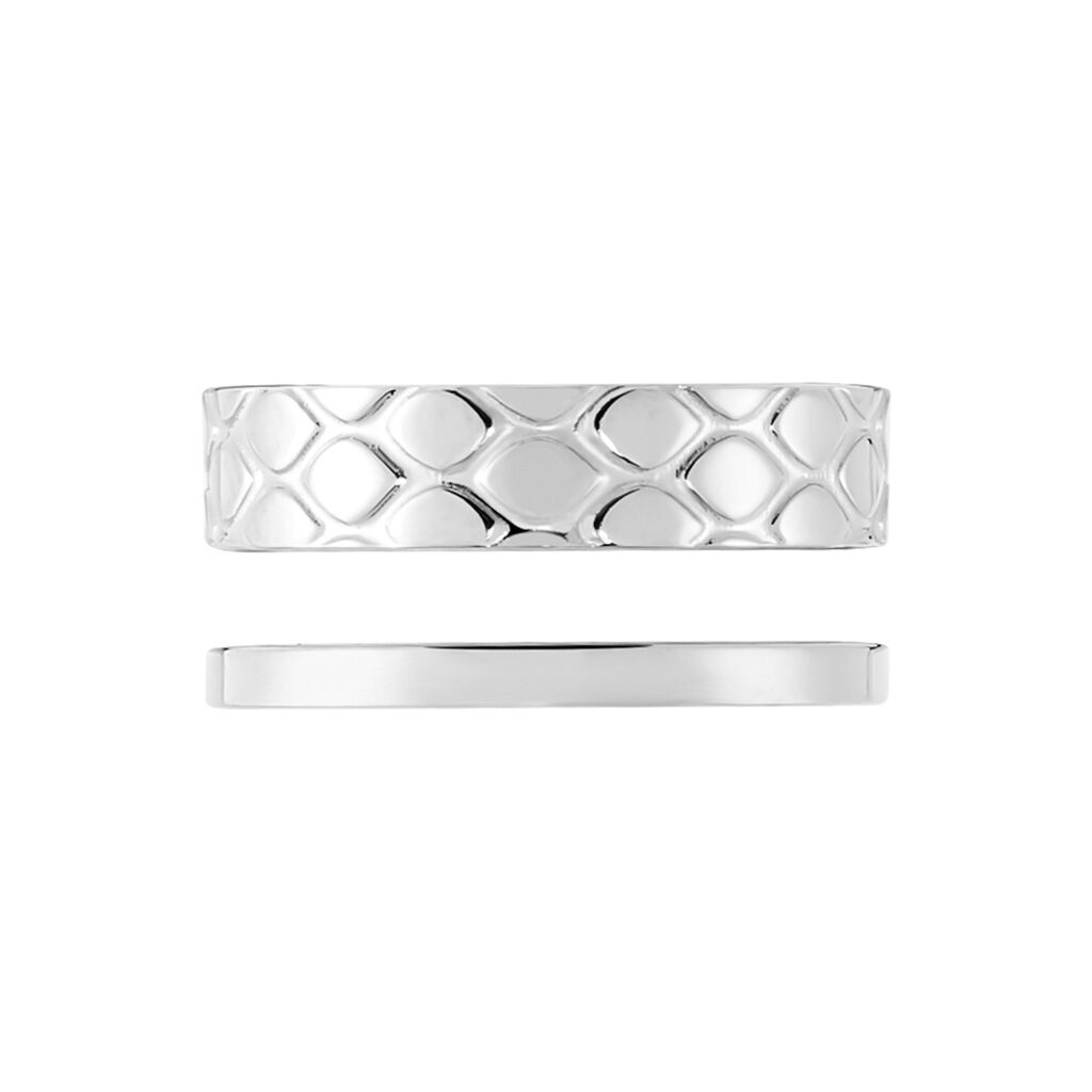 Bague Ajustable Abram Acier Blanc - Bagues fantaisie Femme | Histoire d’Or