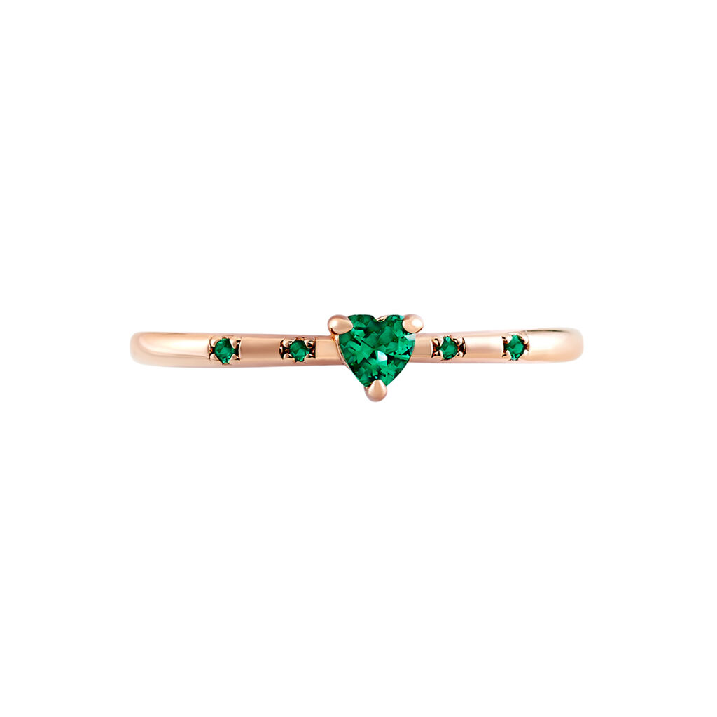 Bague Gemmie Argent Rose Oxyde De Zirconium - Bagues Coeur Femme | Histoire d’Or