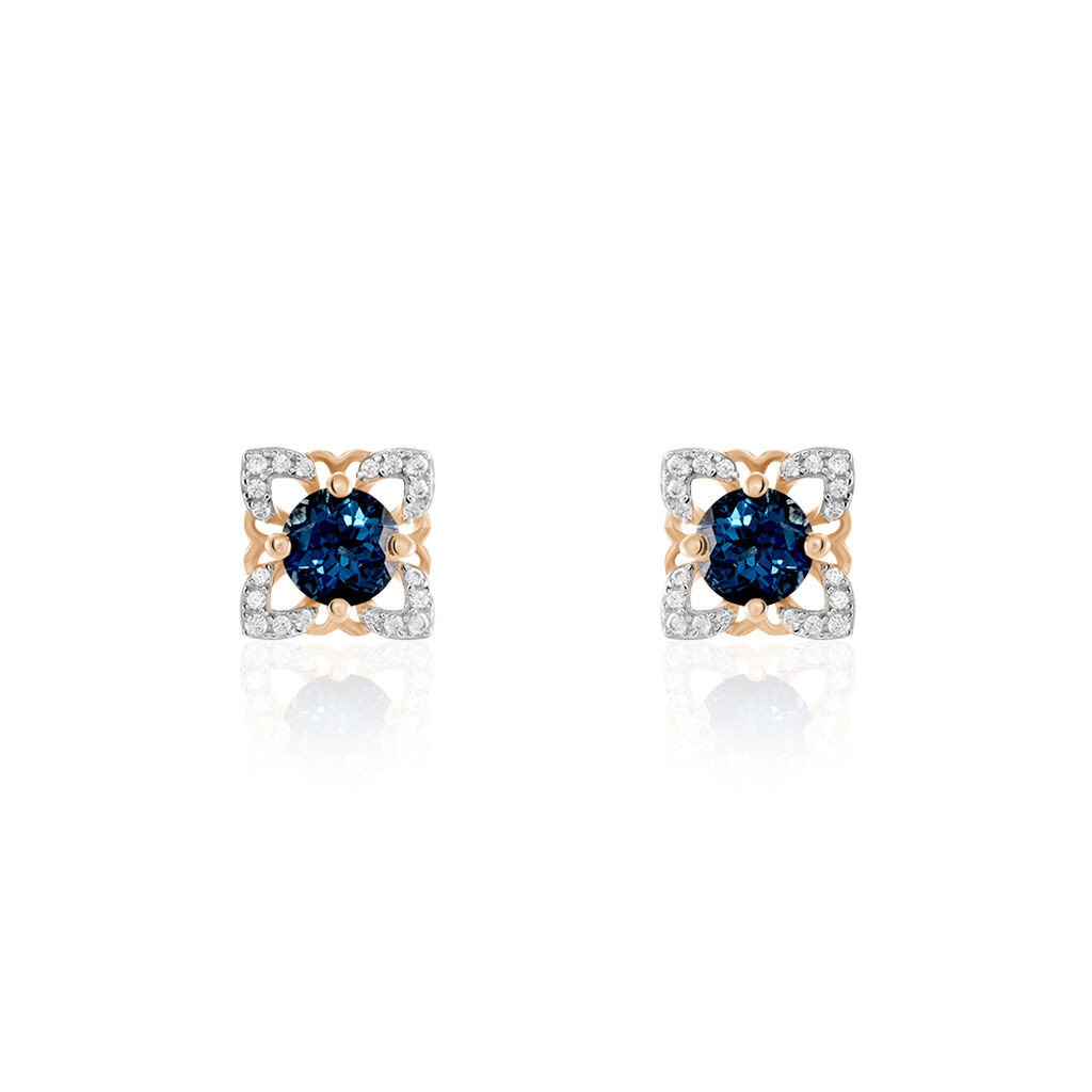 Boucles D'oreilles Pendantes Haia Or Rose Topaze Et Oxyde De Zirconium - Boucles d'oreilles pendantes Femme | Histoire d’Or