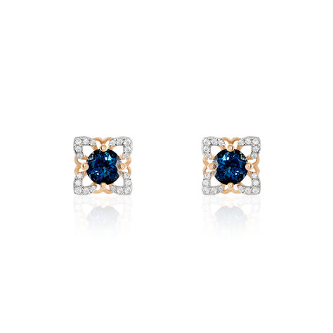 Boucles D'oreilles Pendantes Haia Or Rose Topaze Et Oxyde De Zirconium - Boucles d'oreilles pendantes Femme | Histoire d’Or