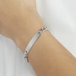 Bracelet Identit&eacute; Casper Argent Blanc - Gourmettes Femme | Histoire d&rsquo;Or