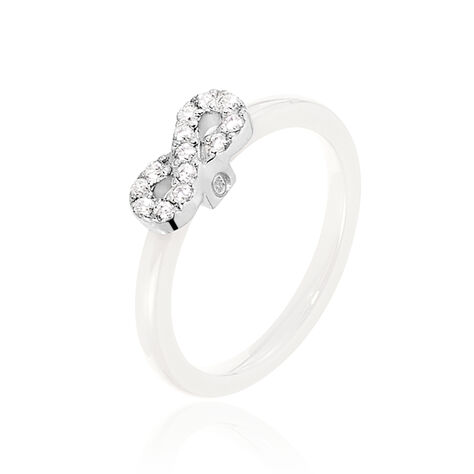 Bague Nessrin Argent Blanc Céramique Et Oxyde De Zirconium - Bagues avec pierre Femme | Histoire d’Or