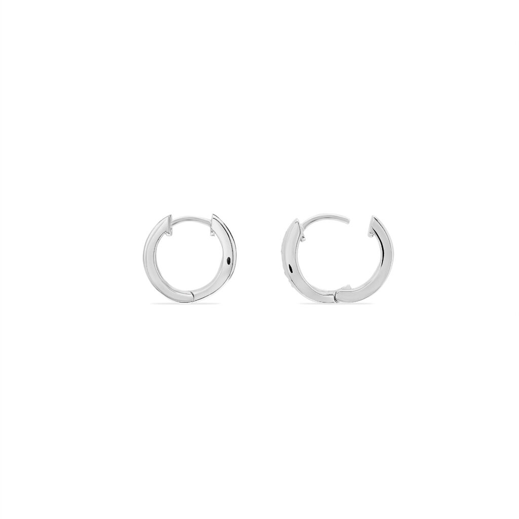 Boucles D'oreilles Celimene Rondes Argent Blanc Oxyde De Zirconium - Boucles d'oreilles créoles Femme | Histoire d’Or