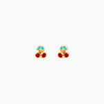 Boucles D'oreilles Puces Or Jaune Helicie Email - Clous d'oreilles Enfant | Histoire d&rsquo;Or