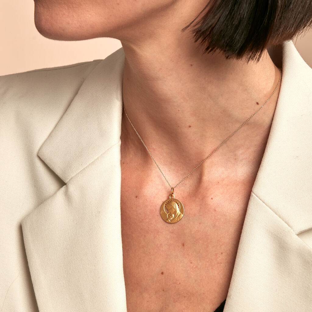 Pendentif Marie Or Jaune - Pendentifs Baptême Famille | Histoire d’Or