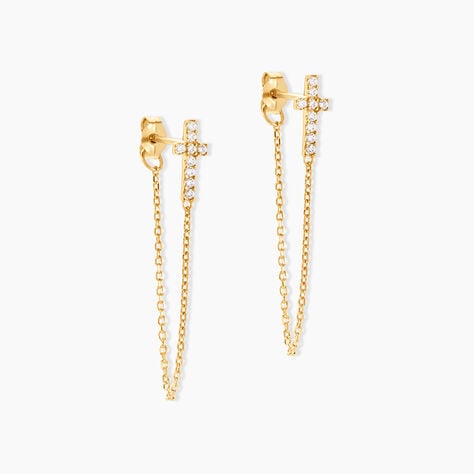 Boucles D'oreilles Pendantes Yaw Oxydes De Zirconium - Boucles d'oreilles pendantes Femme | Histoire d&rsquo;Or