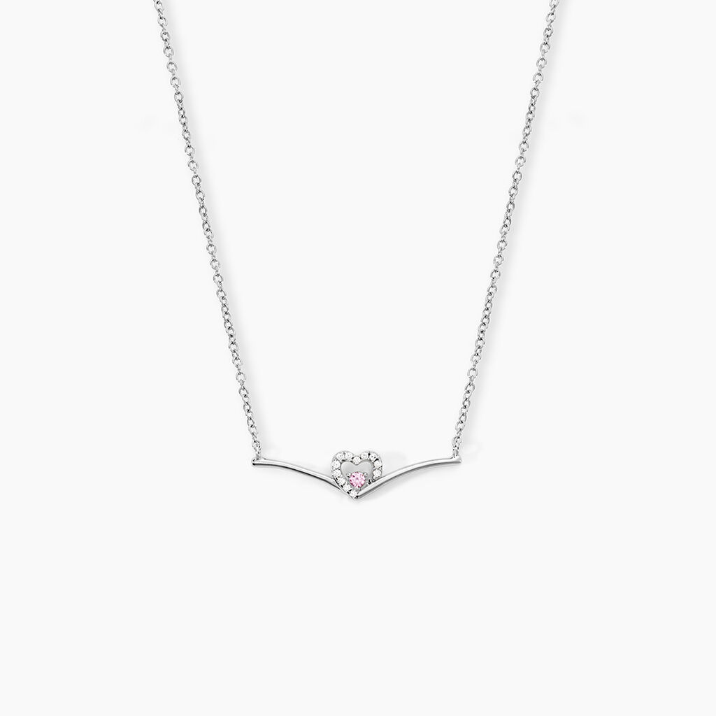 Collier Miline Argent Blanc Oxyde De Zirconium - Colliers fantaisie Femme | Histoire d&rsquo;Or
