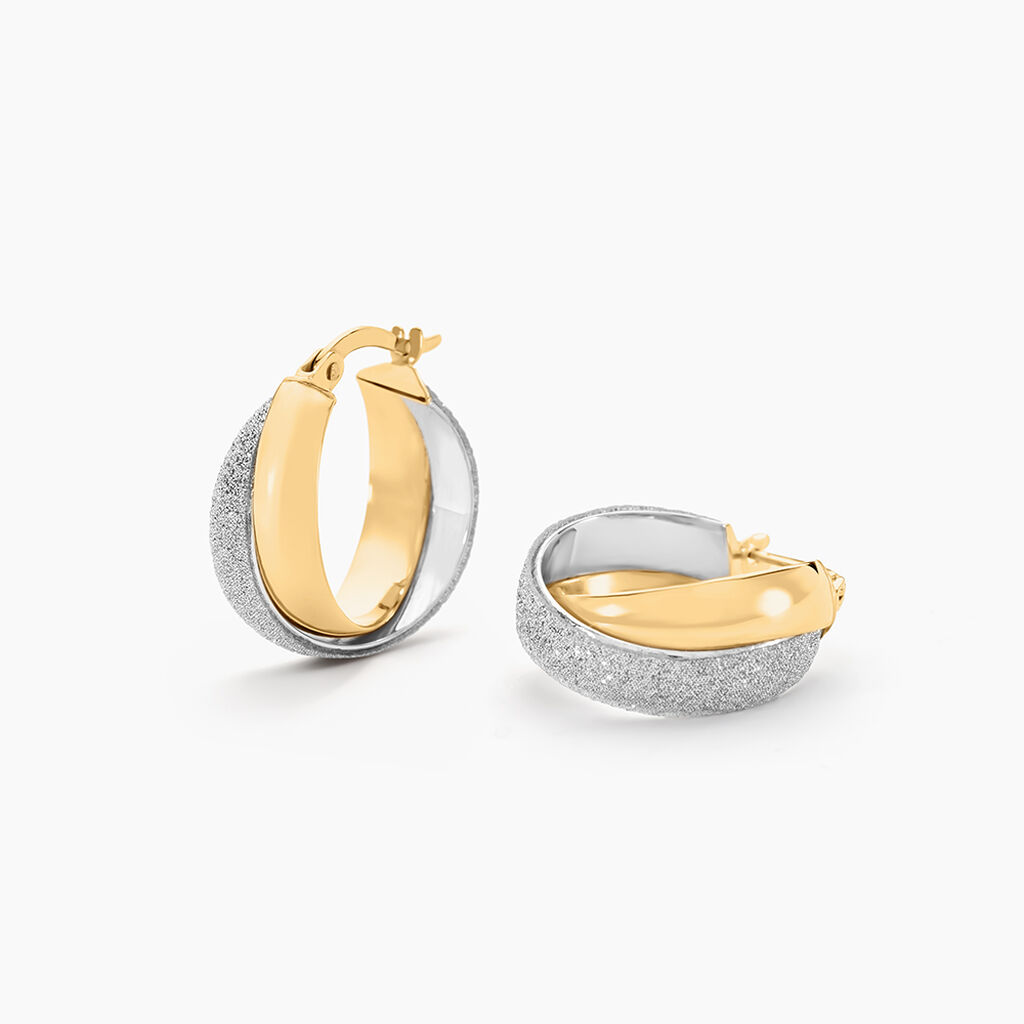 Créoles Lolly Or Bicolore - Boucles d'oreilles créoles Femme | Histoire d’Or