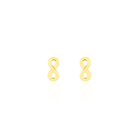 Boucles D'oreilles Puces Annie-francoise Infini Or Jaune - Clous d'oreilles Femme | Histoire d’Or