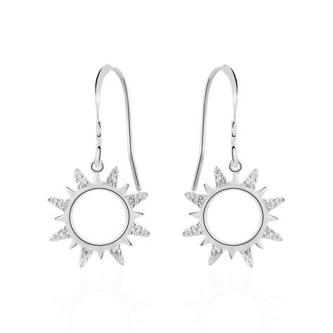 Boucles D'oreilles Pendantes Astri Argent Blanc Oxyde De Zirconium - Boucles d'oreilles fantaisie Femme | Histoire d’Or