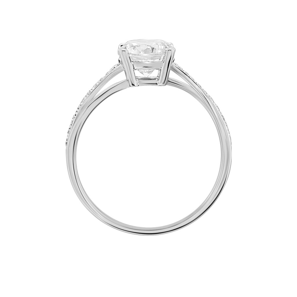 Bague Or Blanc Ofelie Solitaire Oxyde - Bagues solitaires Femme | Histoire d’Or