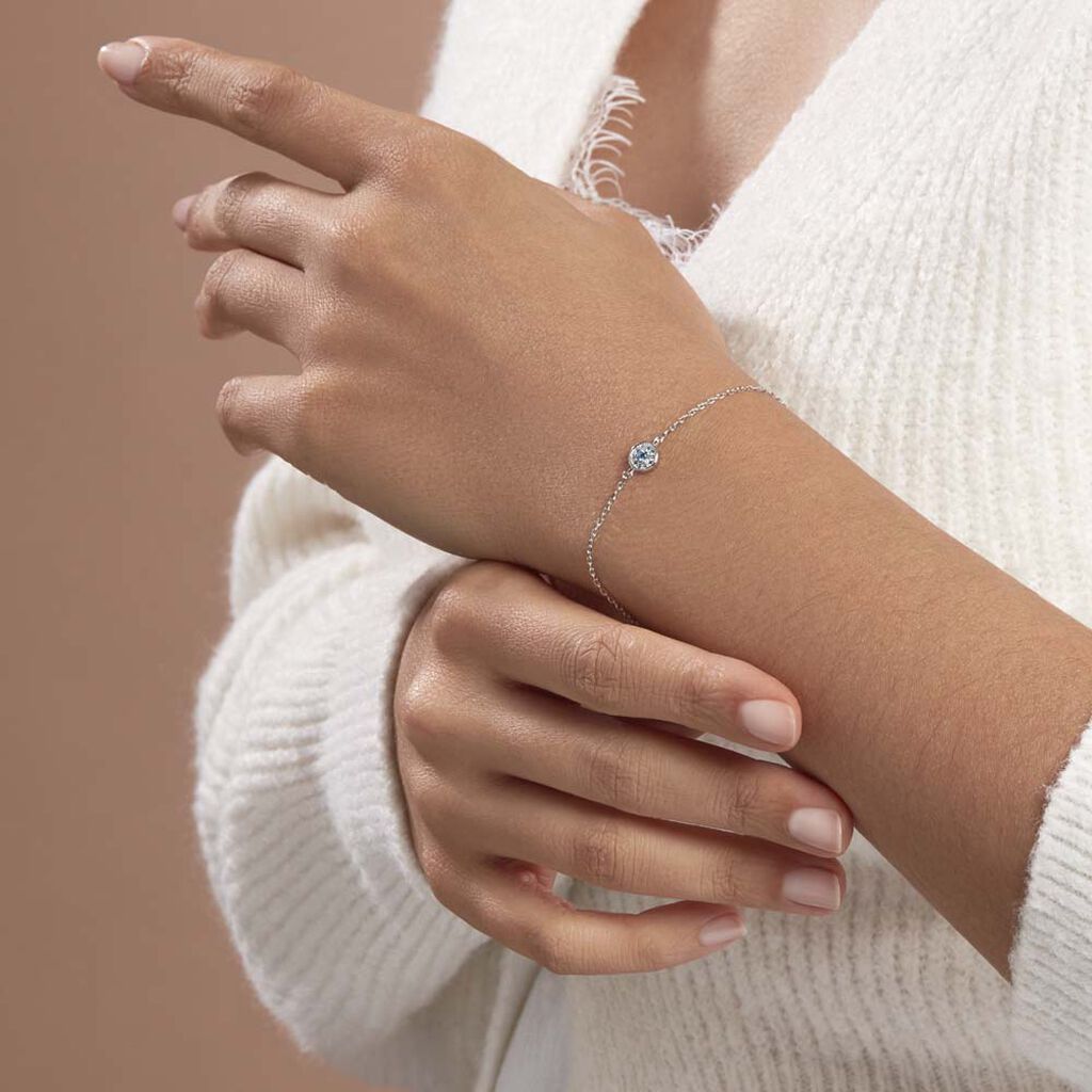 Bracelet Auxana Argent Blanc Oxyde De Zirconium - Bracelets Femme | Histoire d’Or