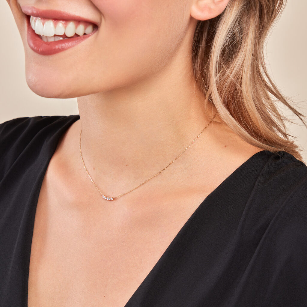 Collier Matleena Or Jaune Diamant Synthétique - Colliers Femme | Histoire d’Or