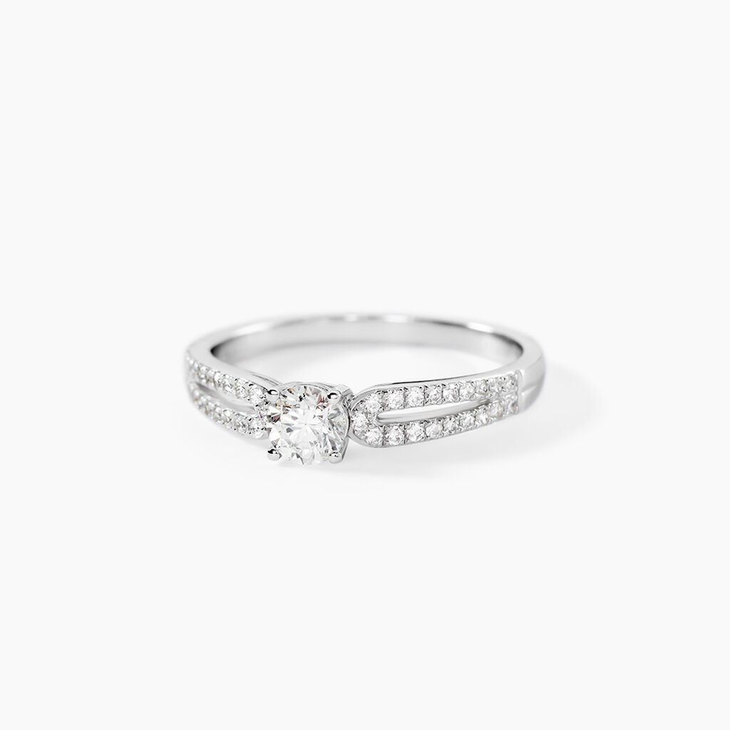 Bague Solitaire Katalina Or Blanc Diamant - Bagues solitaires Femme | Histoire d&rsquo;Or