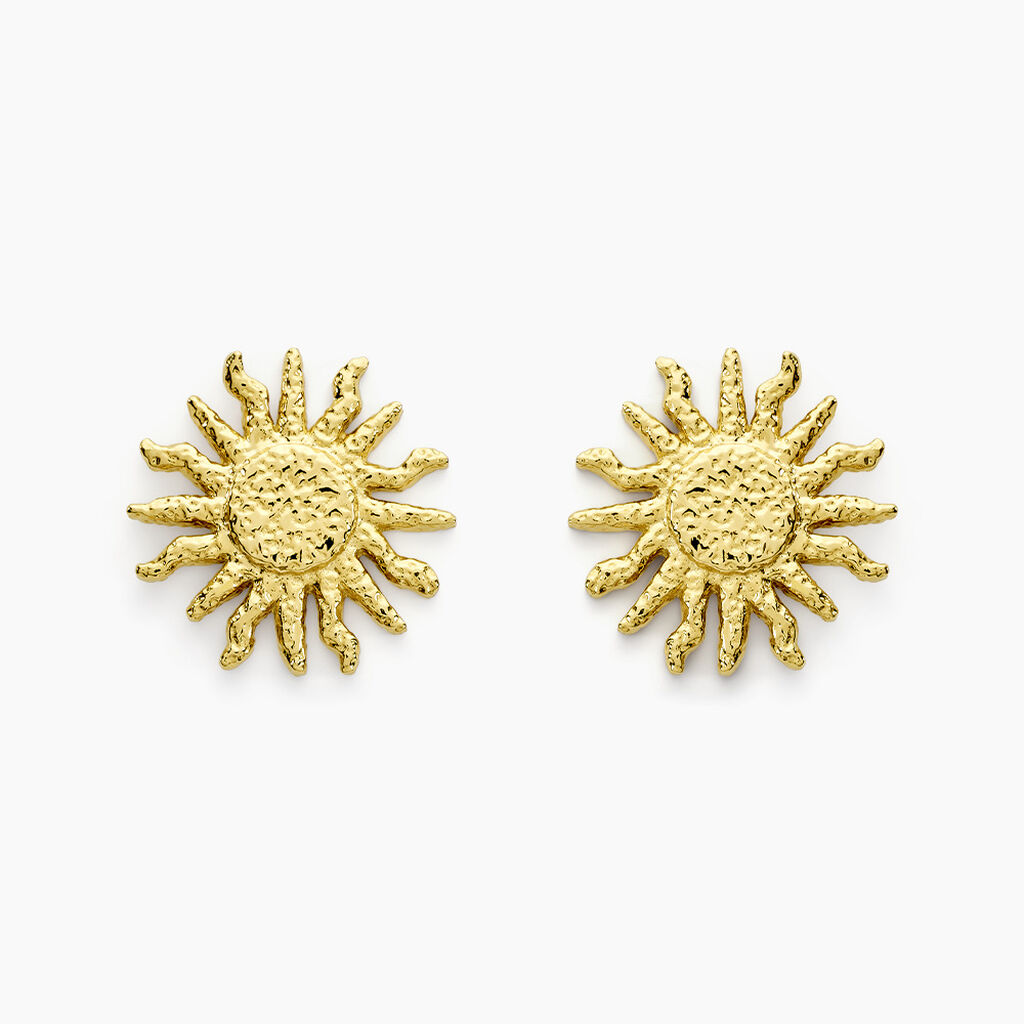 Boucles D'oreilles Puces Mermaid Acier Jaune - Boucles d'oreilles fantaisie Femme | Histoire d’Or