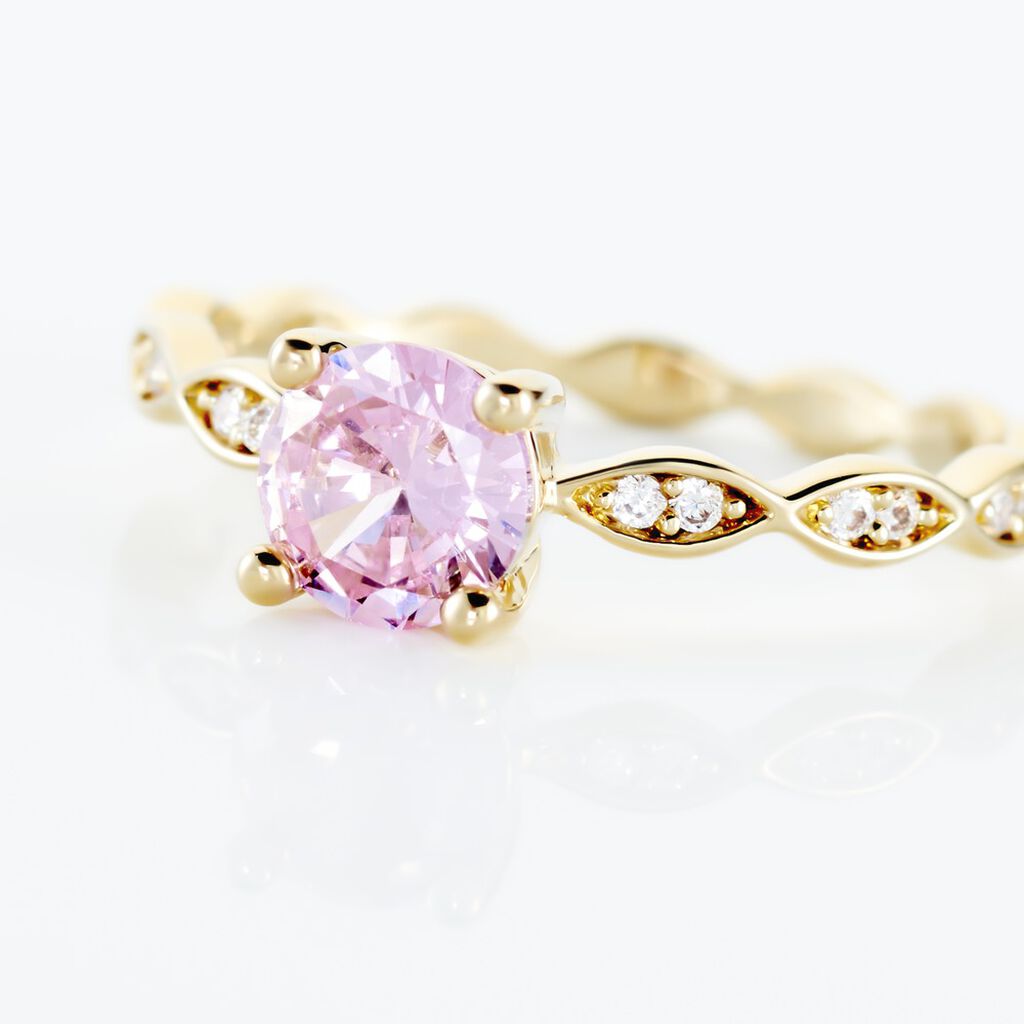 Bague Kurt Plaqu&eacute; Or Jaune Oxyde De Zirconium - Bagues solitaires Femme | Histoire d&rsquo;Or