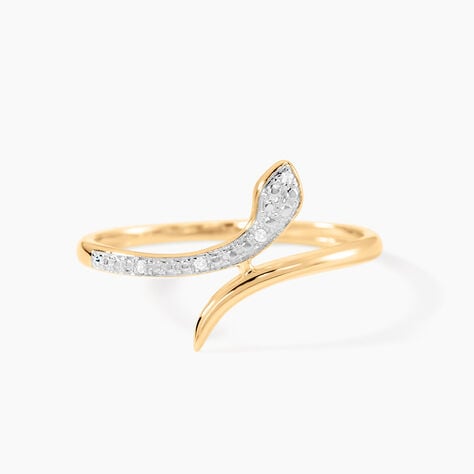 Bague Snake Or Jaune Diamant - Bagues avec pierre Femme | Histoire d&rsquo;Or