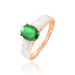 Bague Crista Or Rose Emeraude Et Diamant - Bagues solitaires Femme | Histoire d’Or