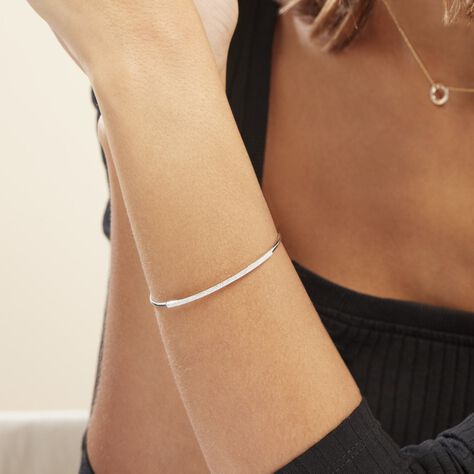Bracelet Jonc Hermia Blanc Diamant Blanc - Bracelets joncs Femme | Histoire d’Or