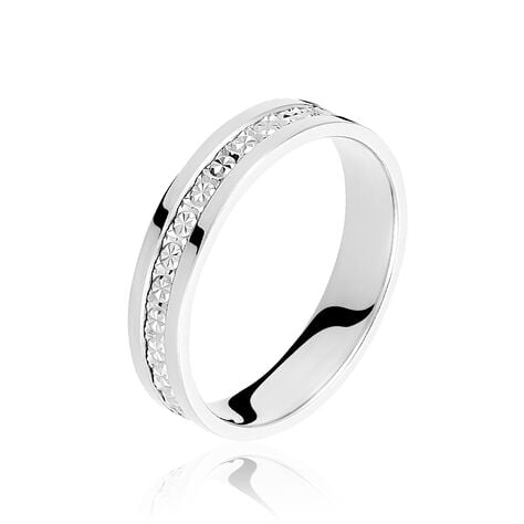 Alliance Fantaisie Diamantee Ruban Plat Or Blanc -  Unisex | Histoire d’Or
