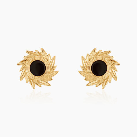Boucles D'oreilles Puces Delroy Plaque Or Jaune Agate - Boucles d'oreilles fantaisie Femme | Histoire d&rsquo;Or