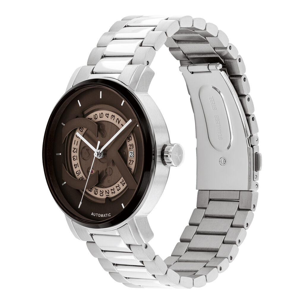 Montre Calvin Klein Iconic Automatic Marron - Id&eacute;es cadeaux Homme | Histoire d&rsquo;Or