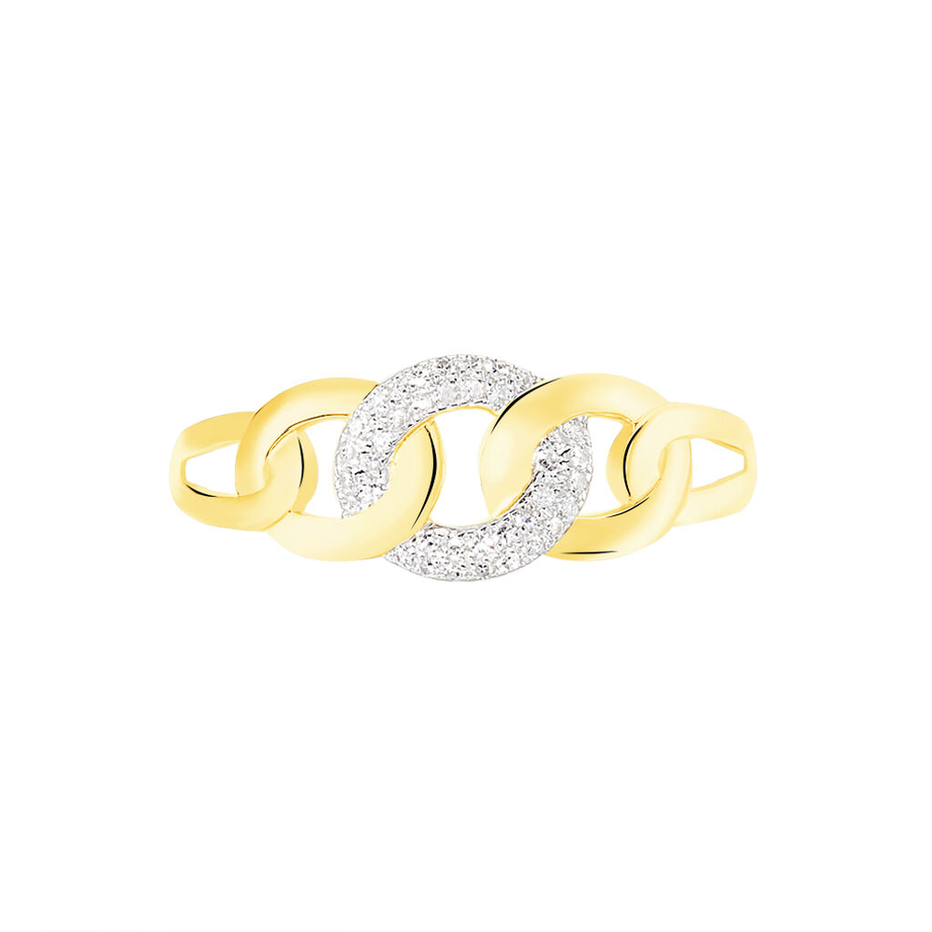 Bague Maillons Or Jaune Diamant - Bagues avec pierre Femme | Histoire d’Or