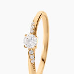 Bague Delphina Plaqu&eacute; Or Jaune Oxyde De Zirconium - Bagues solitaires Femme | Histoire d&rsquo;Or