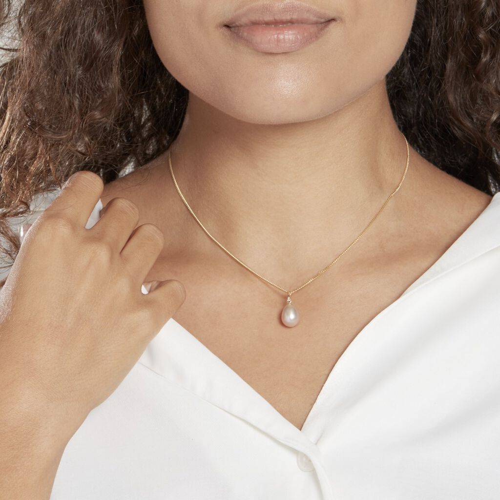Pendentif Rose Or Jaune Perle De Culture - Pendentifs Femme | Histoire d’Or
