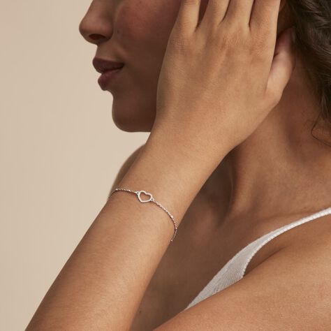 Bracelet Ayelet Argent Blanc - Bracelets Coeur Femme | Histoire d’Or