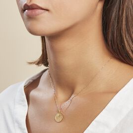 Pendentif Vierge Rond Diamante Or Jaune - Pendentifs Baptême Famille | Histoire d’Or