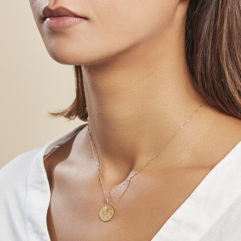 Pendentif Vierge Rond Diamante Or Jaune - Pendentifs Baptême Famille | Histoire d’Or