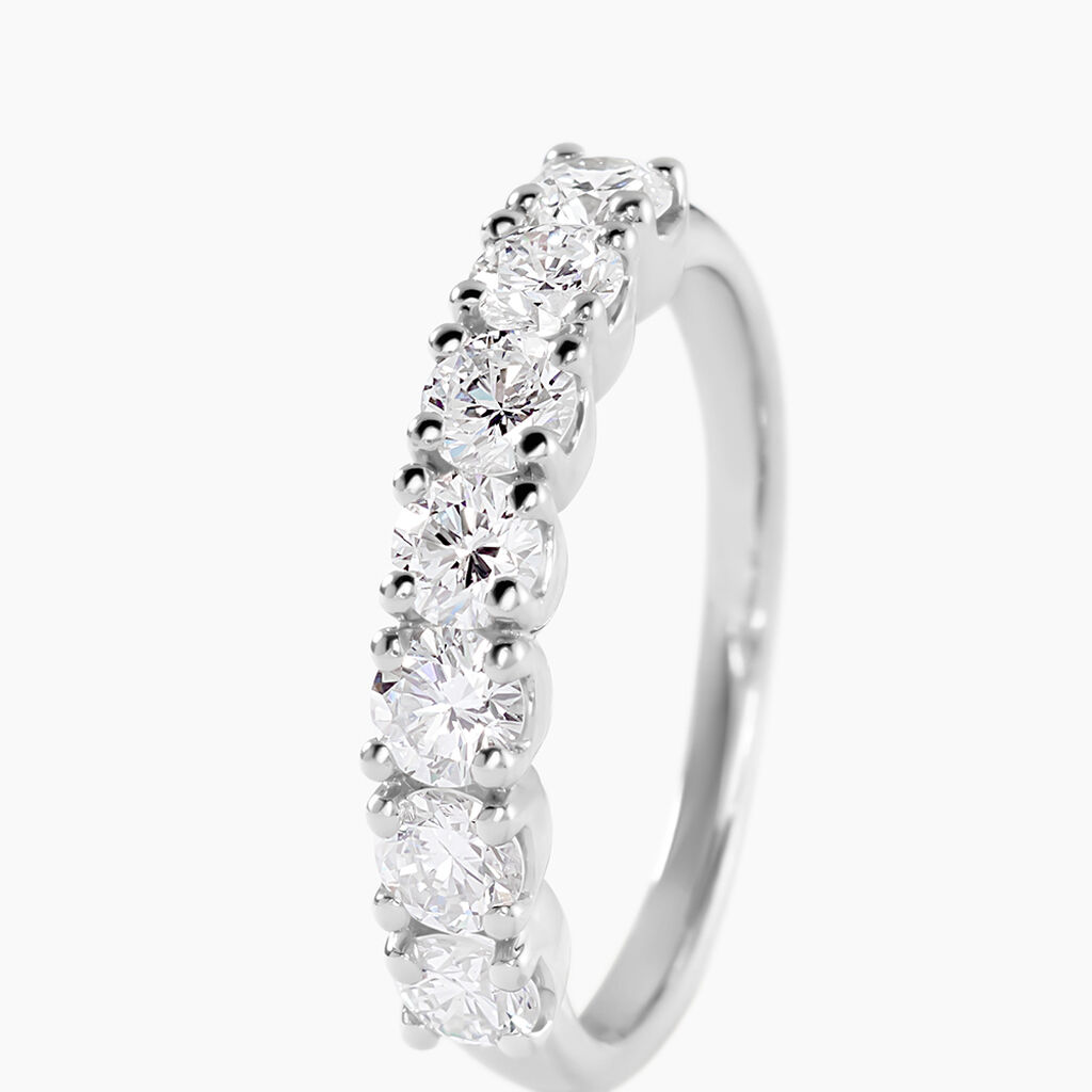 Alliance Eloisa Ld Platine Blanc Diamant Synth&eacute;tique - Alliances Femme | Histoire d&rsquo;Or