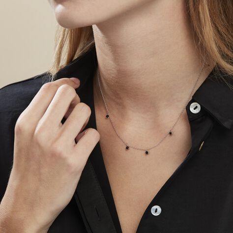 Collier Callias Argent Blanc Oxyde De Zirconium Noir - Colliers fantaisie Femme | Histoire d’Or