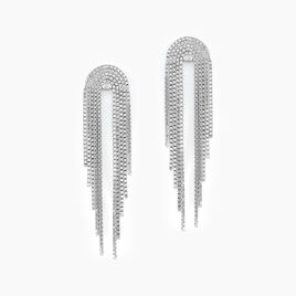 Boucles D'oreilles Pendantes Jakarta Argent Blanc - Boucles d'oreilles pendantes Femme | Histoire d’Or