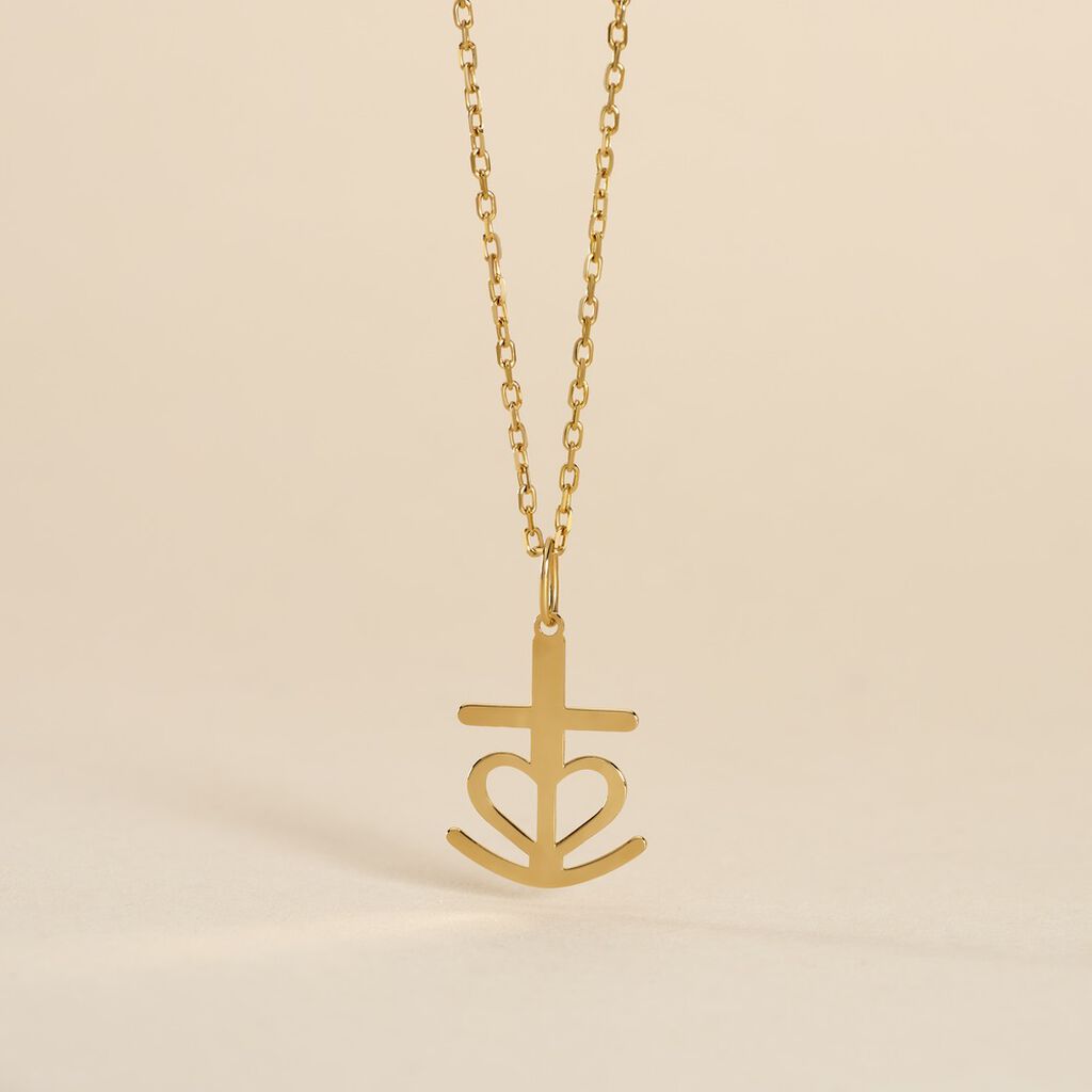 Pendentif Cobeia Croix De Camargue Or Jaune - Pendentifs Baptême Famille | Histoire d’Or