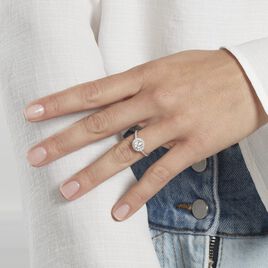Bague Mentoura Or Blanc Diamant Synthétique - Bagues solitaires Femme | Histoire d’Or
