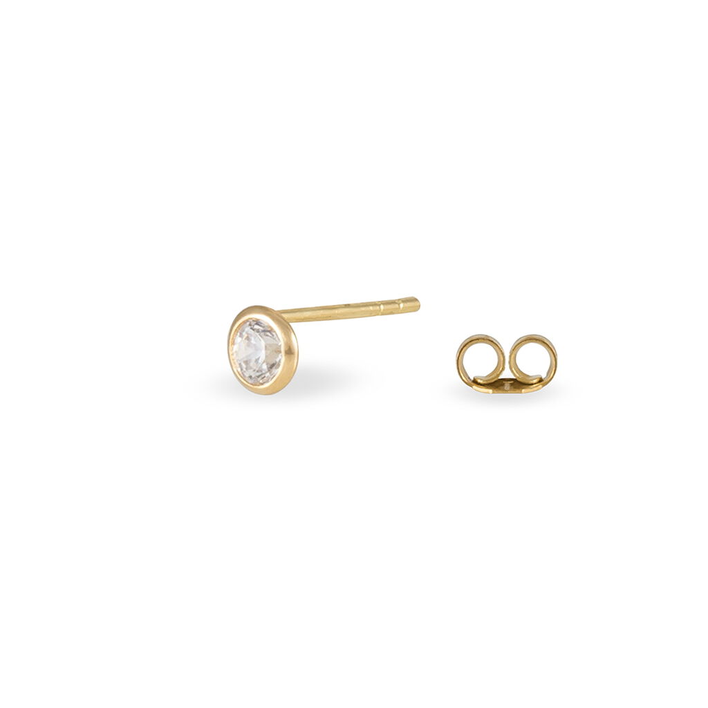 Boucles D'oreilles Puces Daria Serti Clos Or Jaune Oxyde De Zirconium - Clous d'oreilles Femme | Histoire d’Or