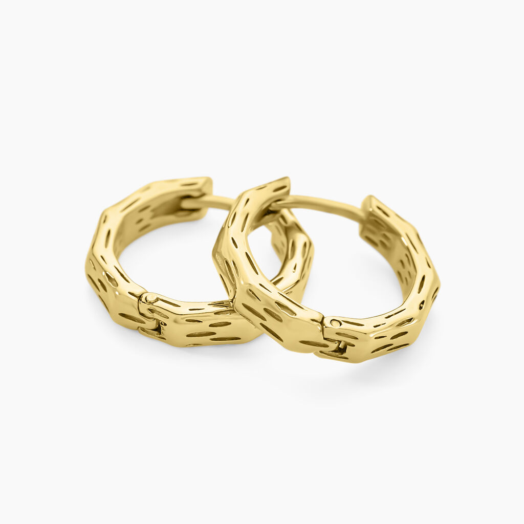 Créoles Janina Acier Jaune - Boucles d'oreilles créoles Femme | Histoire d’Or