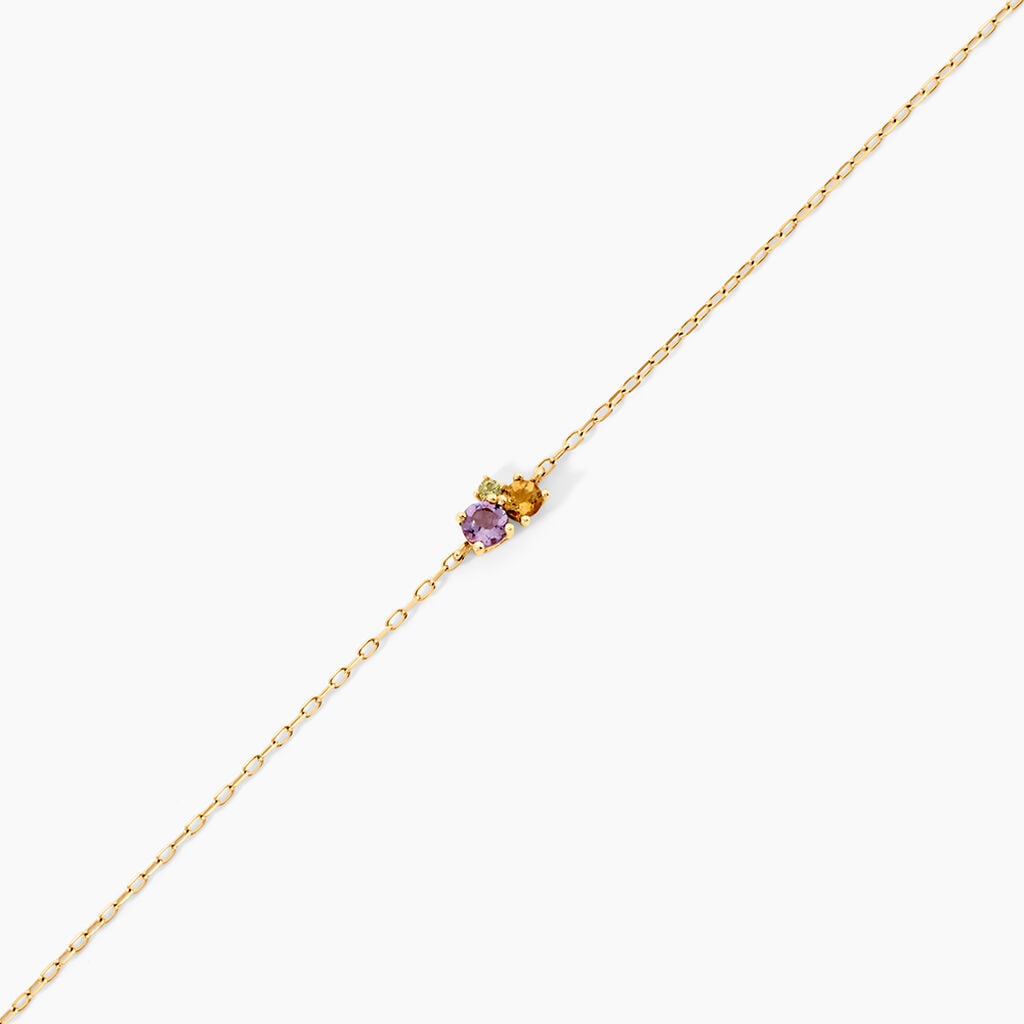 Bracelet Prisme Or Jaune Am&eacute;thyste Citrine P&eacute;ridot - F&ecirc;te des m&egrave;res Femme | Histoire d&rsquo;Or