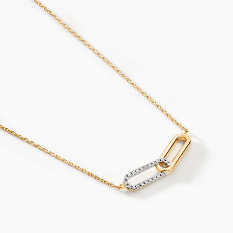 Collier Graphic Lines Or Jaune Oxyde De Zirconium - Colliers Femme | Histoire d’Or