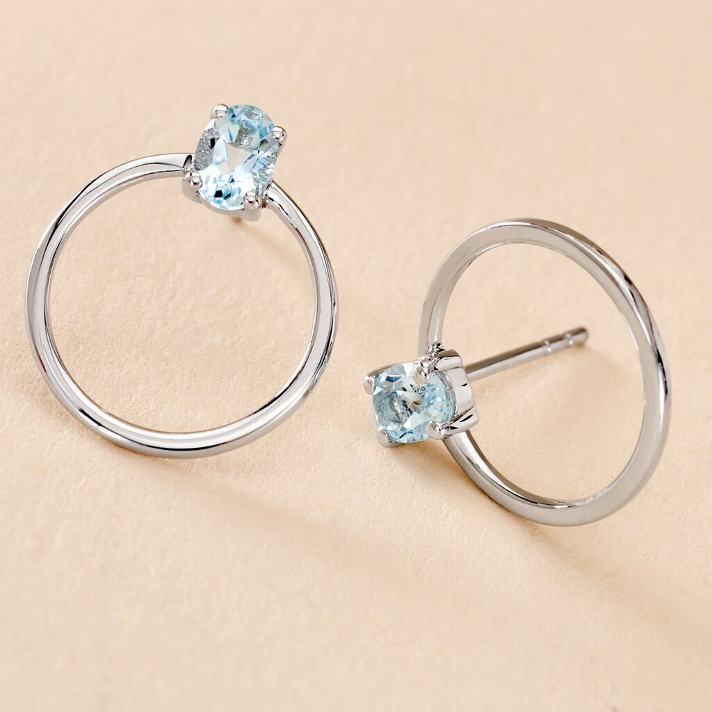 Cr&eacute;oles Kip Or Blanc Topaze - Boucles d'oreilles cr&eacute;oles Femme | Histoire d&rsquo;Or