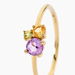 Bague Maely Or Jaune Am&eacute;thyste Citrine P&eacute;ridot - Bagues avec pierre Femme | Histoire d&rsquo;Or